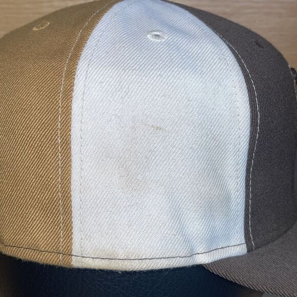 MIlwaukee Brewers New Era Fitted Hat Mens Size 7 5/8 Brown MLB Baseball Cap Rare - Picture 9 of 14